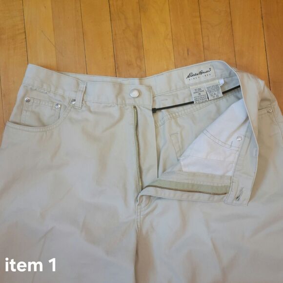 Eddie Bauer Lot Of 2 Women's Chino Pants Size 18 Cream & Sand  Classic Casual - Picture 5 of 16